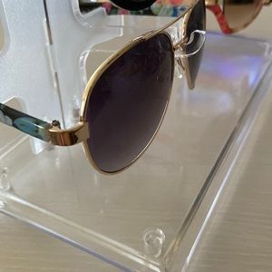 Blue Floral Aviator Sunglasses